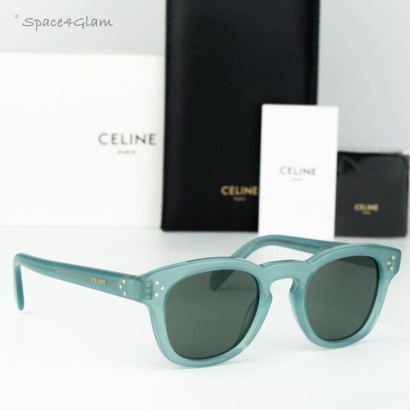 Celine Women Sunglasses Lime Green Transparent Square CL40233I 3 DOTS 93N NEW main image 6